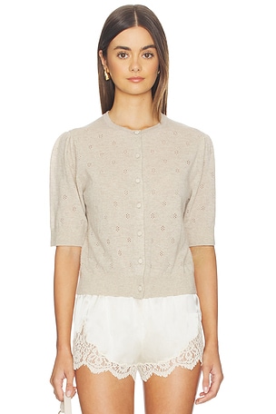 Raina Pointelle Short Sleeve Cardigan Citizens of Humanity