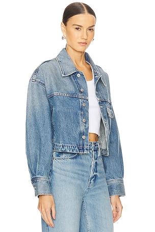 Citizens of Humanity Chantry Crop Boxy Jacket in Blue