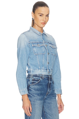 Citizens of Humanity Charisse Shrunken Jacket in Blue. Size S. Also