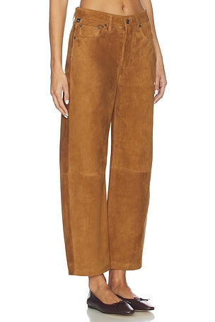 Citizens of Humanity Suede Miro Relaxed Pant in Cognac. Size 29. Also