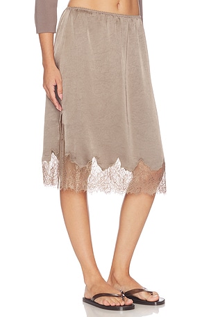 Citizens of Humanity Lace Trimmed Skirt in Taupe