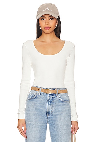 alo Alosoft Form Long Sleeve Top in White