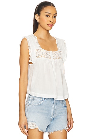 Citizens of Humanity Mia Embroidered Top in White. Size XL. Also
