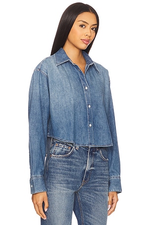 Citizens of Humanity Ana Cropped Shirt in Blue