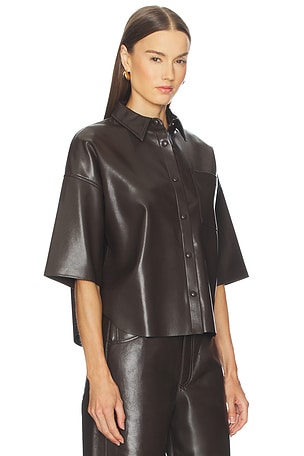 Citizens of Humanity Frances Cropped Cape Button Up in Brown