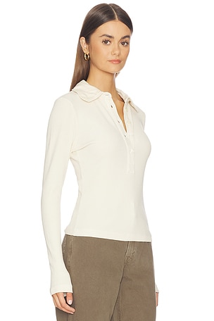 Citizens of Humanity Brea 60's Polo Shirt in Cream