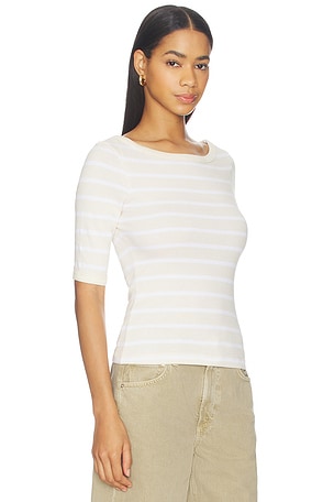 Citizens of Humanity Boatneck Slim Tee in Cream. Size M. Also