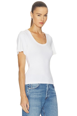 Citizens of Humanity Rosalie U Neck Tee in Ivory