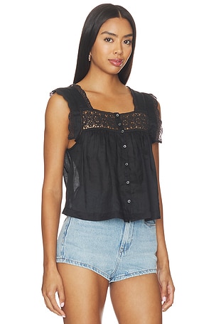 Citizens of Humanity Mia Embroidered Top in Black