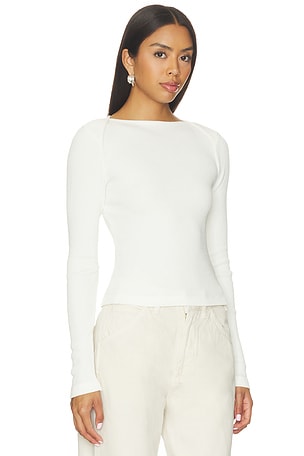 Citizens of Humanity Long Sleeve Baby Waffle Tee in Ivory