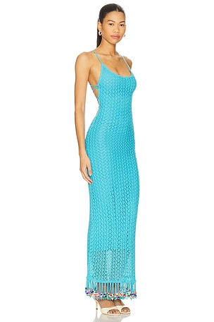 Capittana Ali Beads Maxi Dress in Blue