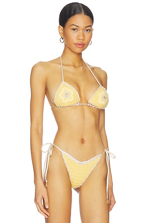 Capittana Trinidad Flower Top in Lemon