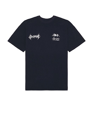 Civil Regime Watch Us Burn Oversized Tee in Navy