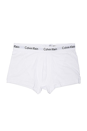 Calvin Klein Underwear Cotton Stretch 3 Pack Low Rise Trunks in White. Size M. Also