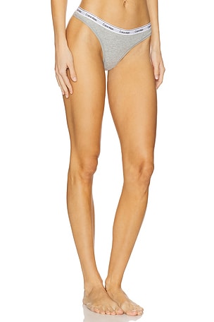 Calvin Klein Underwear Calvin Klein Modern Icon Logo Thong in Grey. Size XL. Also