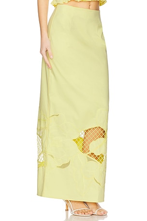 Clea Esme Embroidered Skirt in Yellow