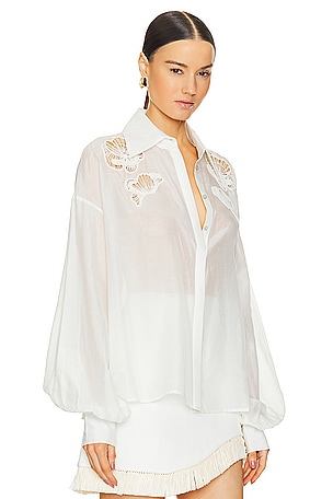 Clea Ainsley Embroidered Shirt in White