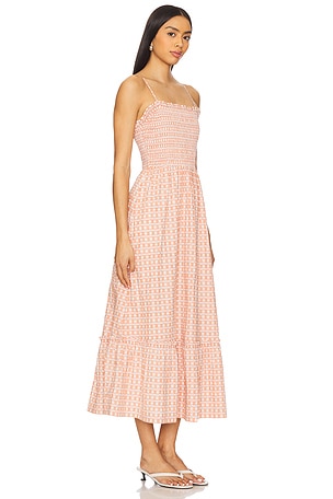 Cleobella Magnolia Ankle Dress in Coral