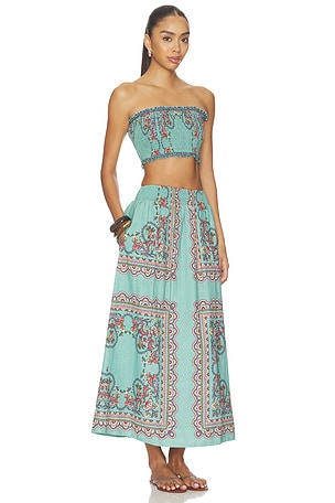 Cleobella Ruby Top & Midi Skirt Set in Teal