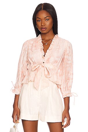 Cleobella Heidi Blouse in Cloud | REVOLVE