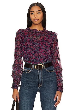 ASTR the Label Perkins Top in Fuchsia Burnout Floral