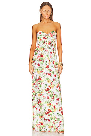 caroline constas floral maxi dress CAROLINE CONSTAS Vivian Gown in Ombre Summer Floral