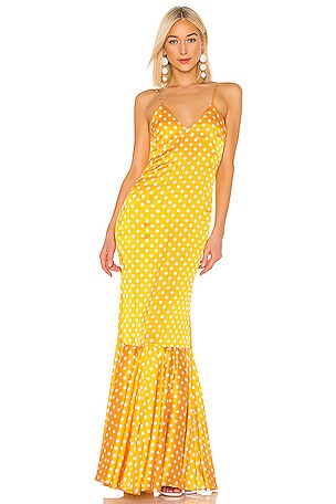 slim fit dress slacks Caroline Constas Gold Shimmer Knit Floral Maxi Dress Size S  Mine & Yours