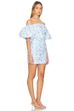 CAROLINE CONSTAS Bekah Mini Dress in Blue