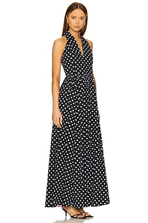 CAROLINE CONSTAS Aya Gown in Black,White