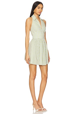 CAROLINE CONSTAS Aya Mini Dress in Green
