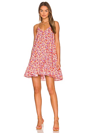 CAROLINE CONSTAS Laurel Dress in Red Ditsy Floral | REVOLVE