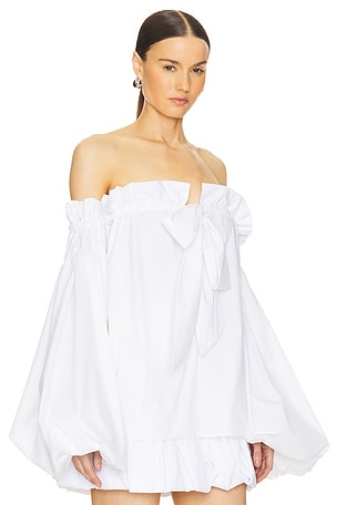 CAROLINE CONSTAS Adeline Off Shoulder Blouse in White