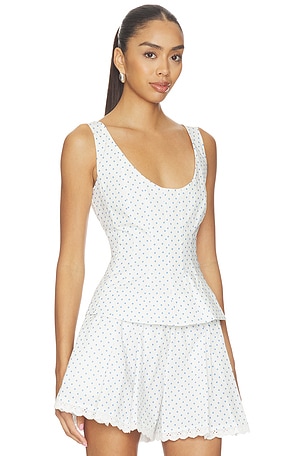 CAROLINE CONSTAS Brielle Sleeveless Top in White