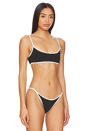 CAROLINE CONSTAS Bria Bikini Top in Black