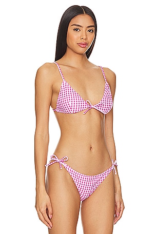 CAROLINE CONSTAS Adelphine Bikini Top in Pink