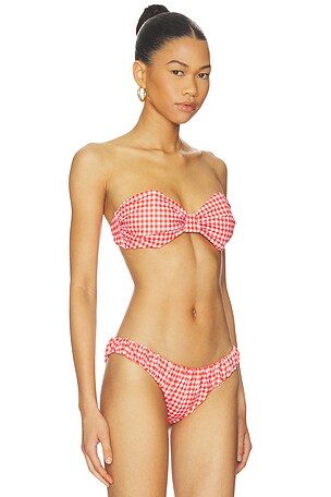 CAROLINE CONSTAS Maria Bikini Top in Red