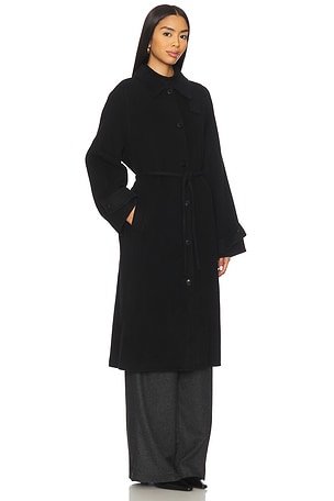 CLOSED Belted Coat in Black. Size XL. Also