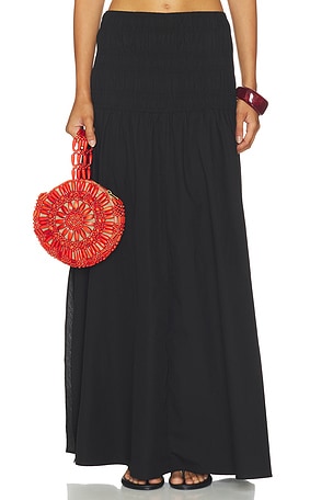 Closed falda gatheRojo en color negro