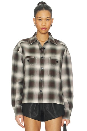 CLOSED Cropped Front Oversized Shirt in Black,Cream. Size XXS. Also