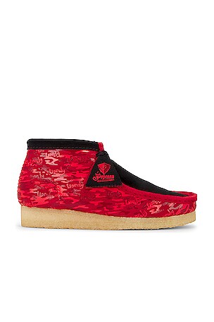Clarks x Popcaan Wallabee Boot in Red Camo | REVOLVE