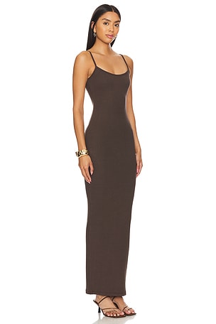 CLYQUE Donya Maxi Dress in Brown