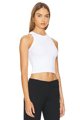 CLYQUE Kelly Crop Tank in White