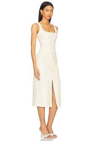 Commando Faux Leather Tank Dress in Ivory