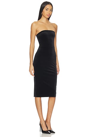 Commando Velvet Strapless Midi Dress in Black. Size XS. Also