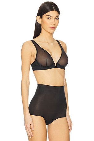 Commando Chic Mesh Plunge Underwire Bra in Black