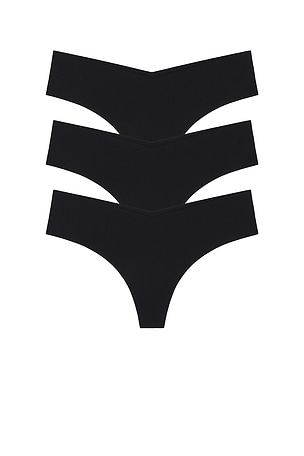 Invisible Rib One Size Thong 3 Packs Commando