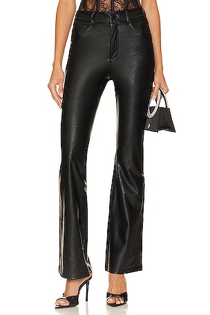 Commando Faux Leather Cropped Flare Pant in Black