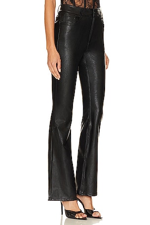 Commando Faux Leather Five Pocket Flare Pant in Black