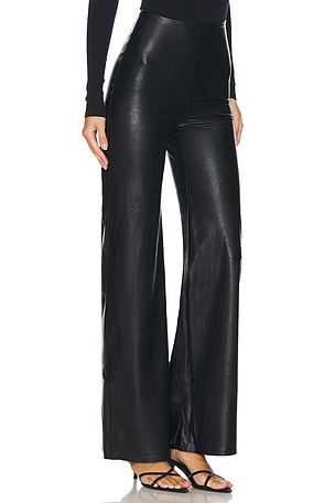 Commando Faux Leather Wide Leg Pant in Black
