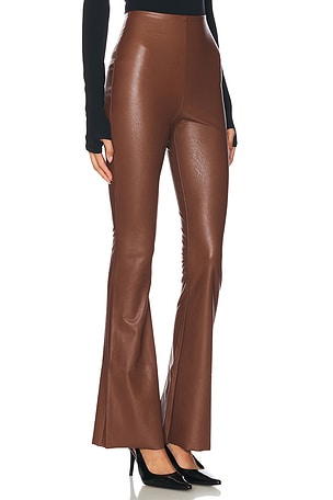 Commando Faux Leather Flare Legging in Brown